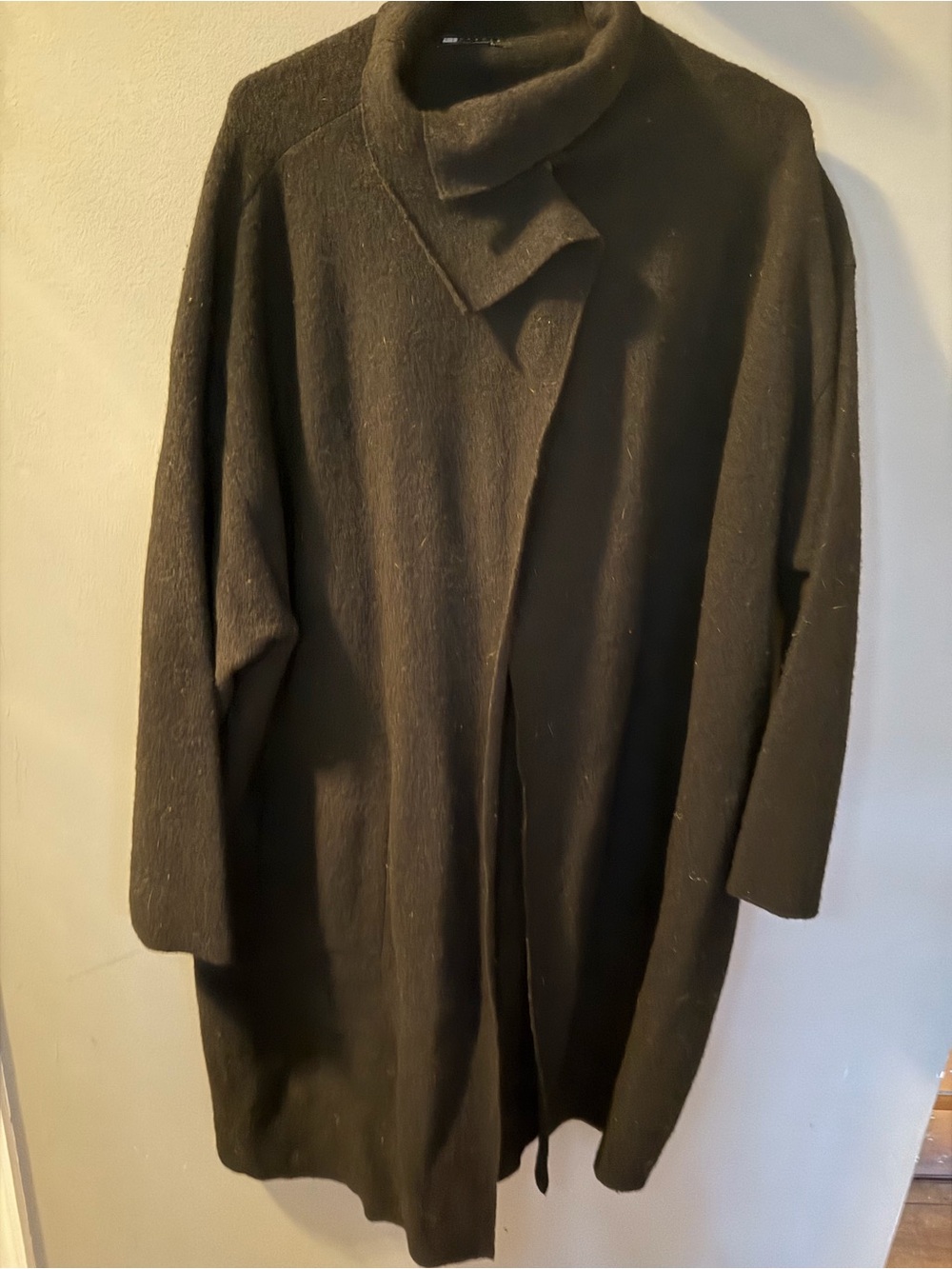 Carole Little Black Women's Wool Snap Cape/Wrap